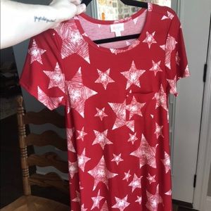 Red star print Carly dress